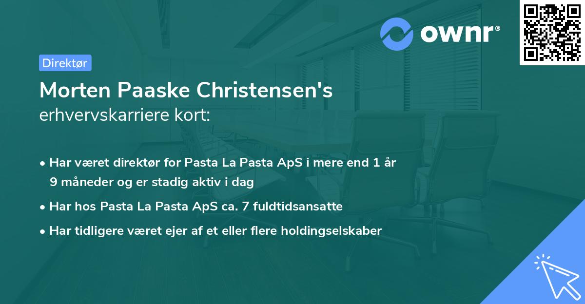 Morten Paaske Christensen's erhvervskarriere kort