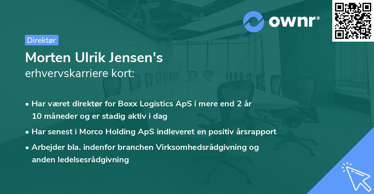 Morten Ulrik Jensen's erhvervskarriere kort