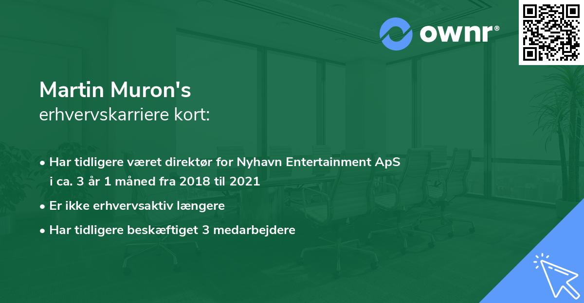 Martin Muron's erhvervskarriere kort