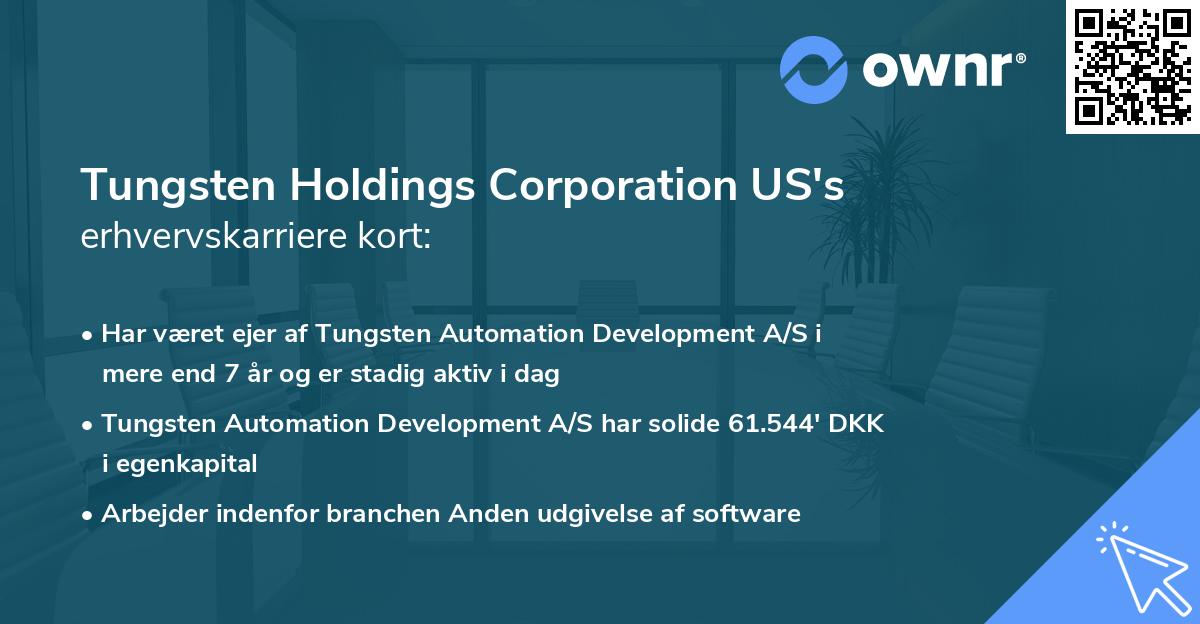 Tungsten Holdings Corporation US's erhvervskarriere kort