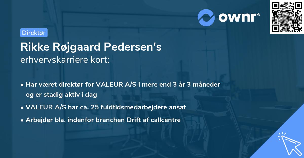 Rikke Røjgaard Pedersen's erhvervskarriere kort