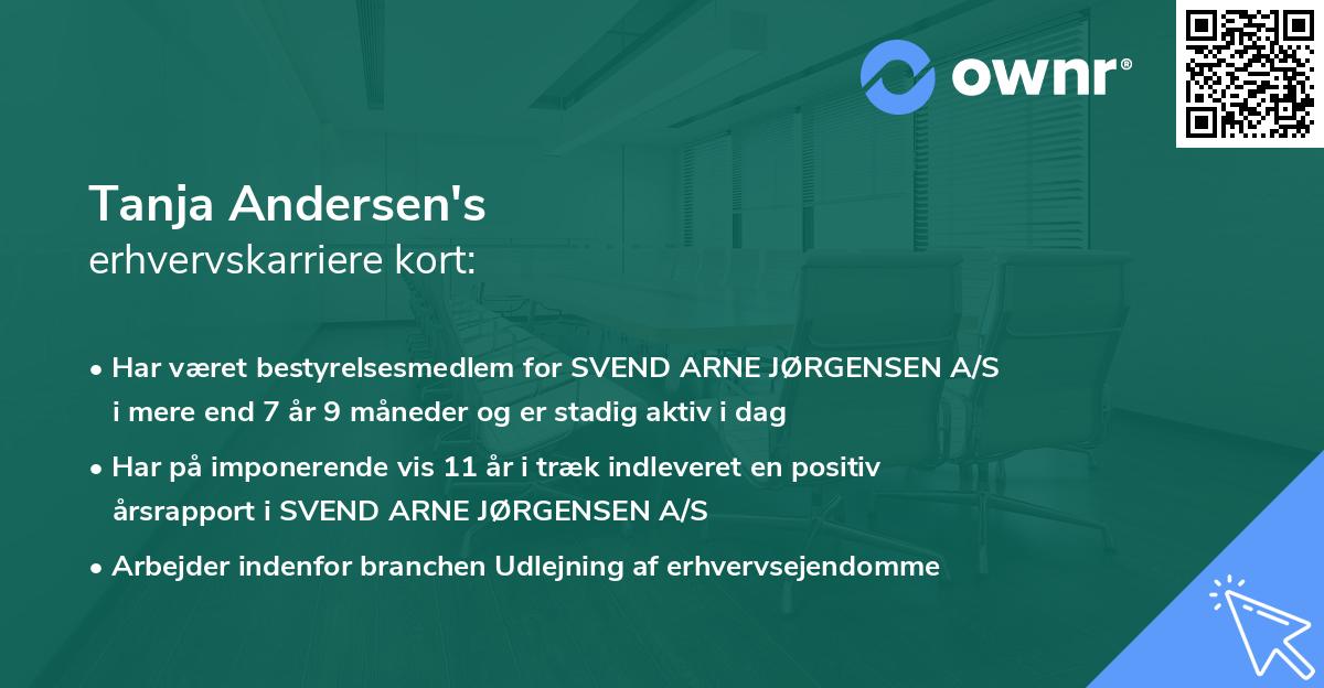 Tanja Andersen's erhvervskarriere kort