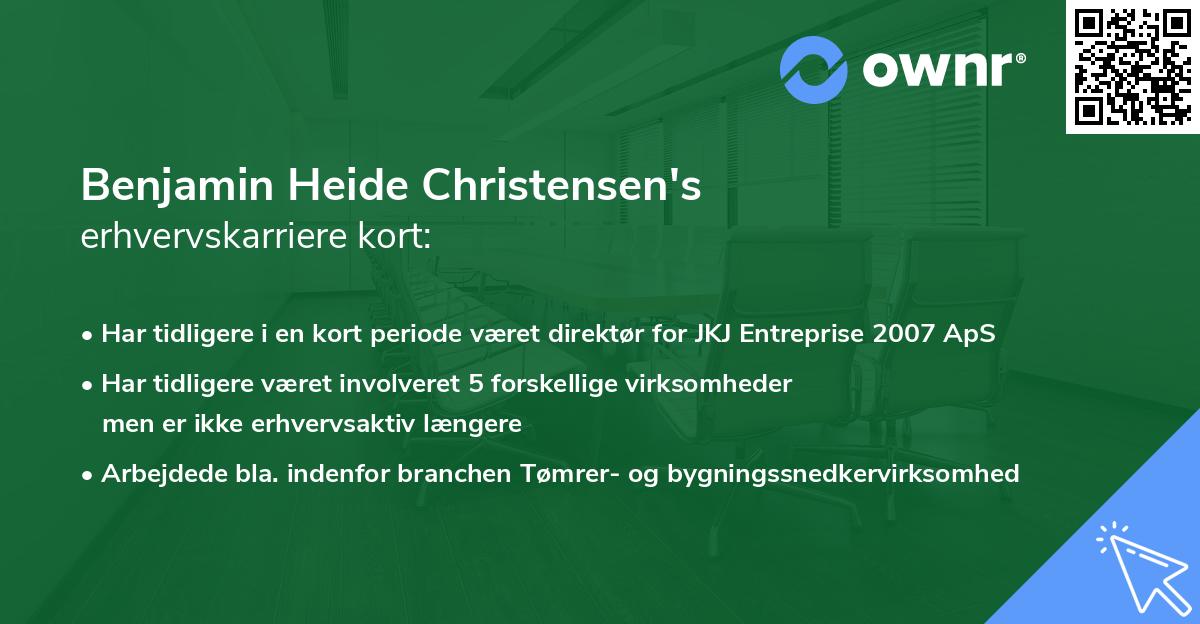 Benjamin Heide Christensen's erhvervskarriere kort