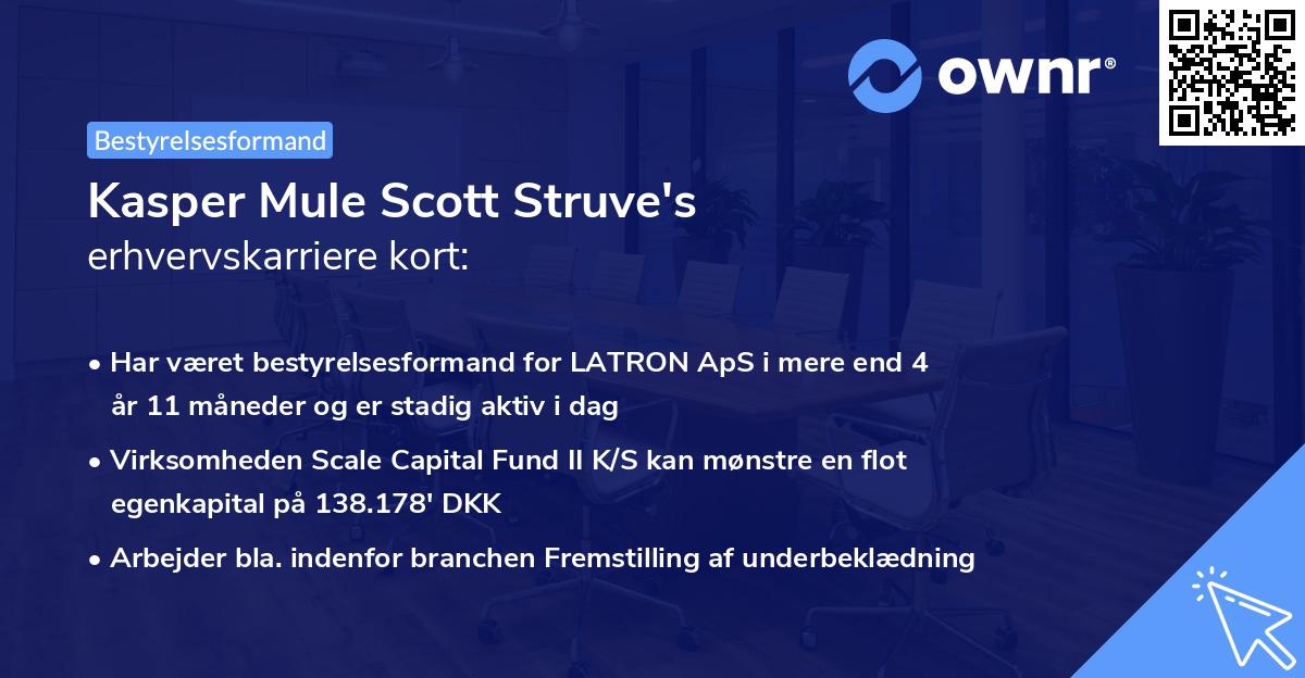 Kasper Mule Scott Struve's erhvervskarriere kort