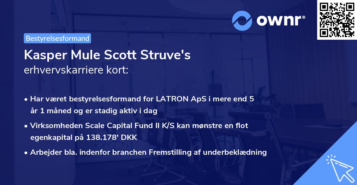 Kasper Mule Scott Struve's erhvervskarriere kort