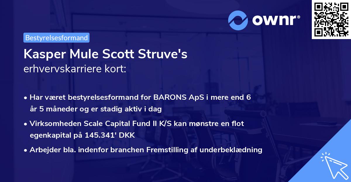 Kasper Mule Scott Struve's erhvervskarriere kort