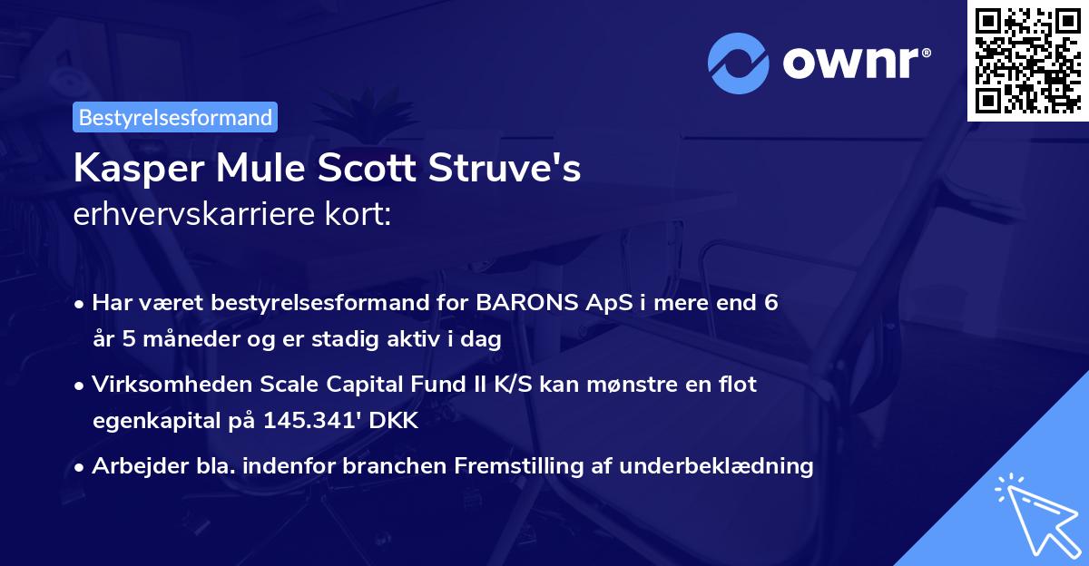 Kasper Mule Scott Struve's erhvervskarriere kort