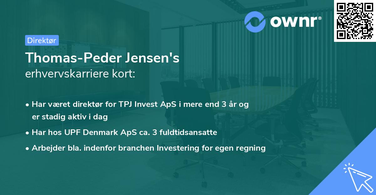 Thomas-Peder Jensen's erhvervskarriere kort