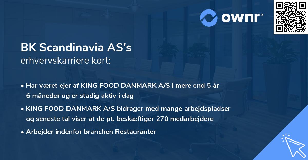 BK Scandinavia AS's erhvervskarriere kort