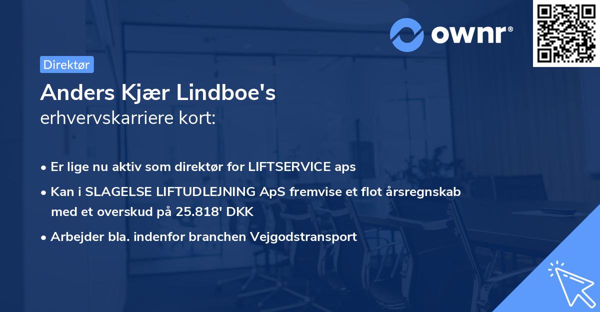 Anders Kjær Lindboe's erhvervskarriere kort