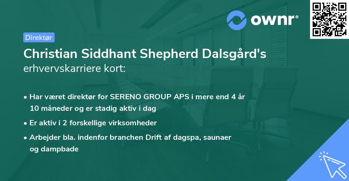 Christian Siddhant Shepherd Dalsgård's erhvervskarriere kort