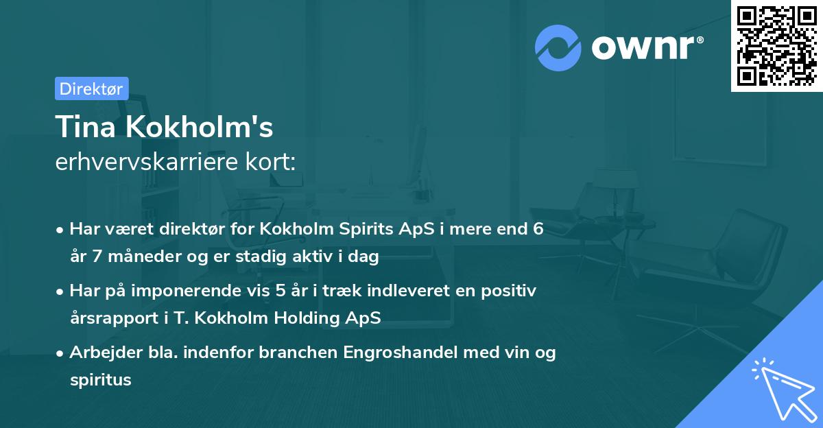 Tina Kokholm's erhvervskarriere kort
