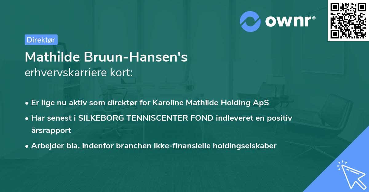 Mathilde Bruun-Hansen's erhvervskarriere kort