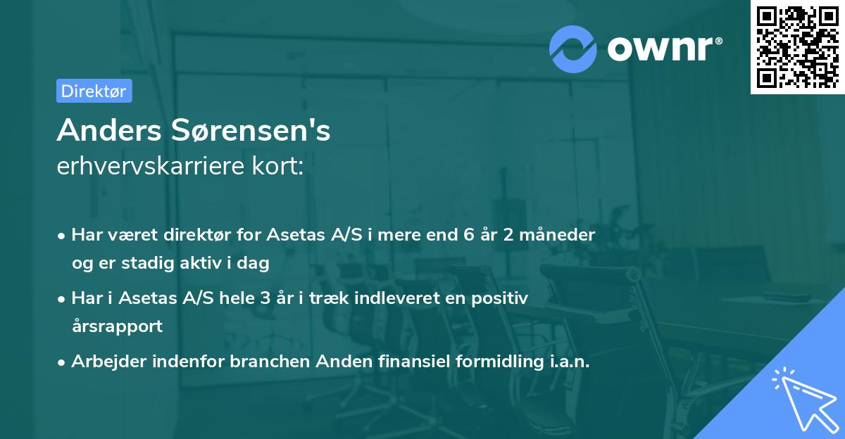 Anders Sørensen's erhvervskarriere kort