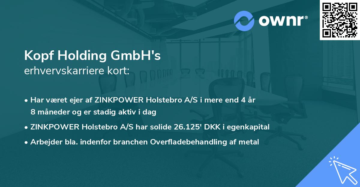 Kopf Holding GmbH's erhvervskarriere kort