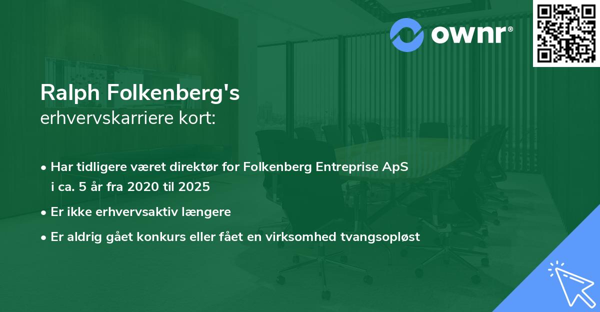 Ralph Folkenberg's erhvervskarriere kort