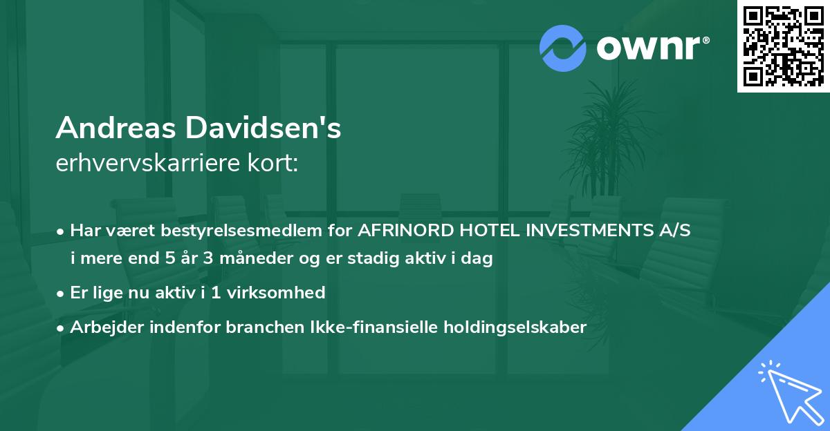 Andreas Davidsen's erhvervskarriere kort