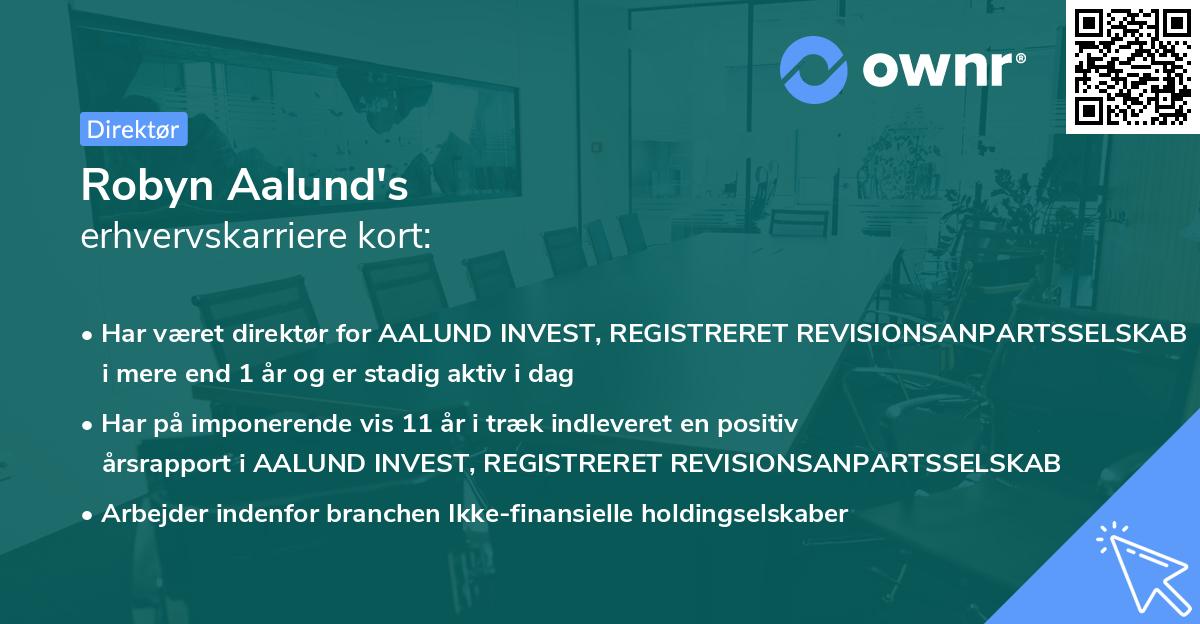 Robyn Aalund's erhvervskarriere kort
