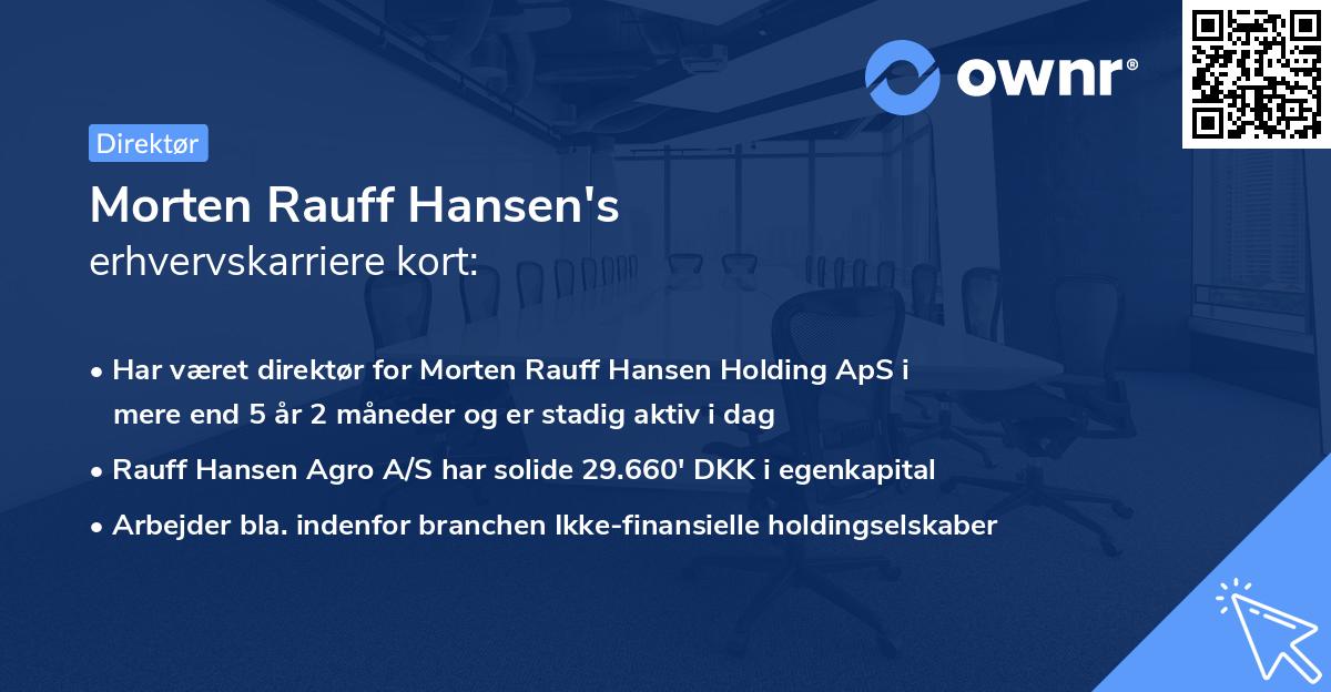 Morten Rauff Hansen's erhvervskarriere kort