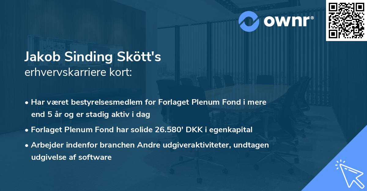 Jakob Sinding Skött's erhvervskarriere kort