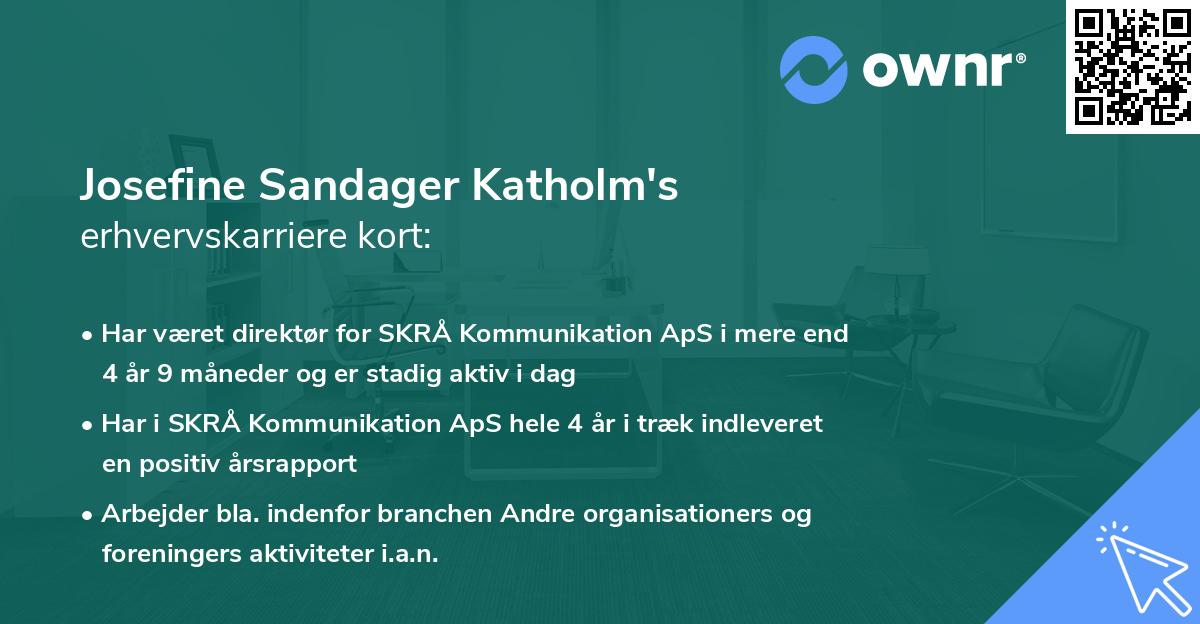 Josefine Sandager Katholm's erhvervskarriere kort