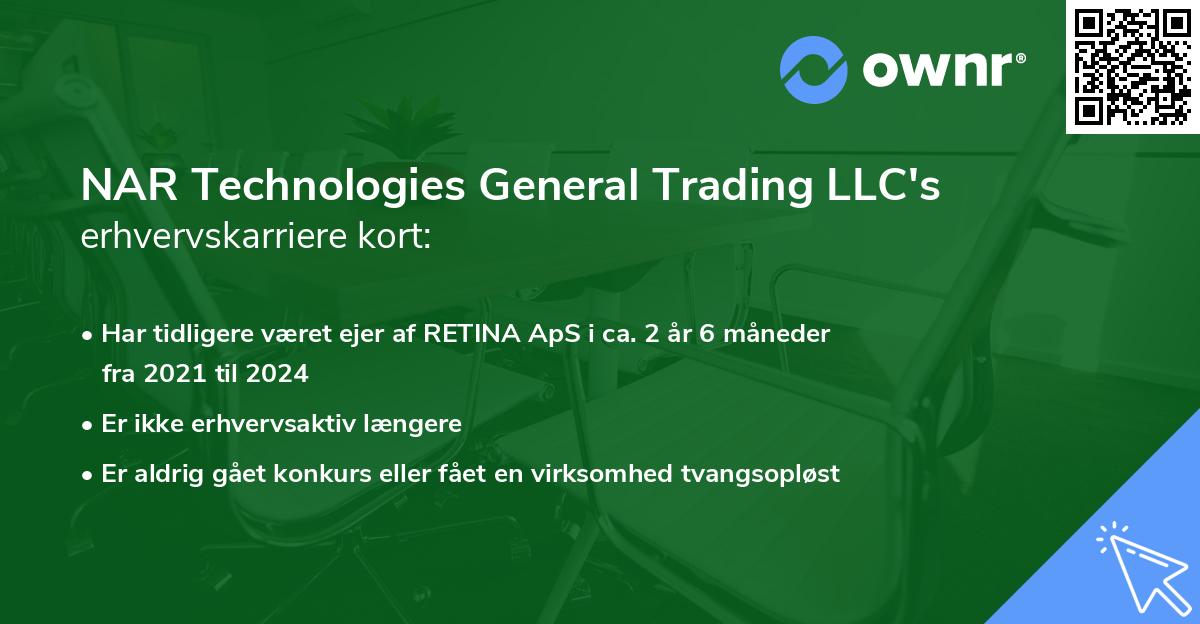 NAR Technologies General Trading LLC's erhvervskarriere kort