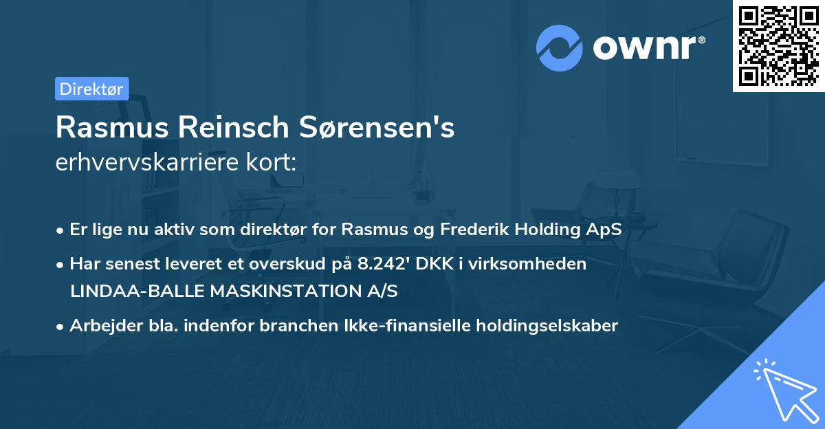 Rasmus Reinsch Sørensen's erhvervskarriere kort