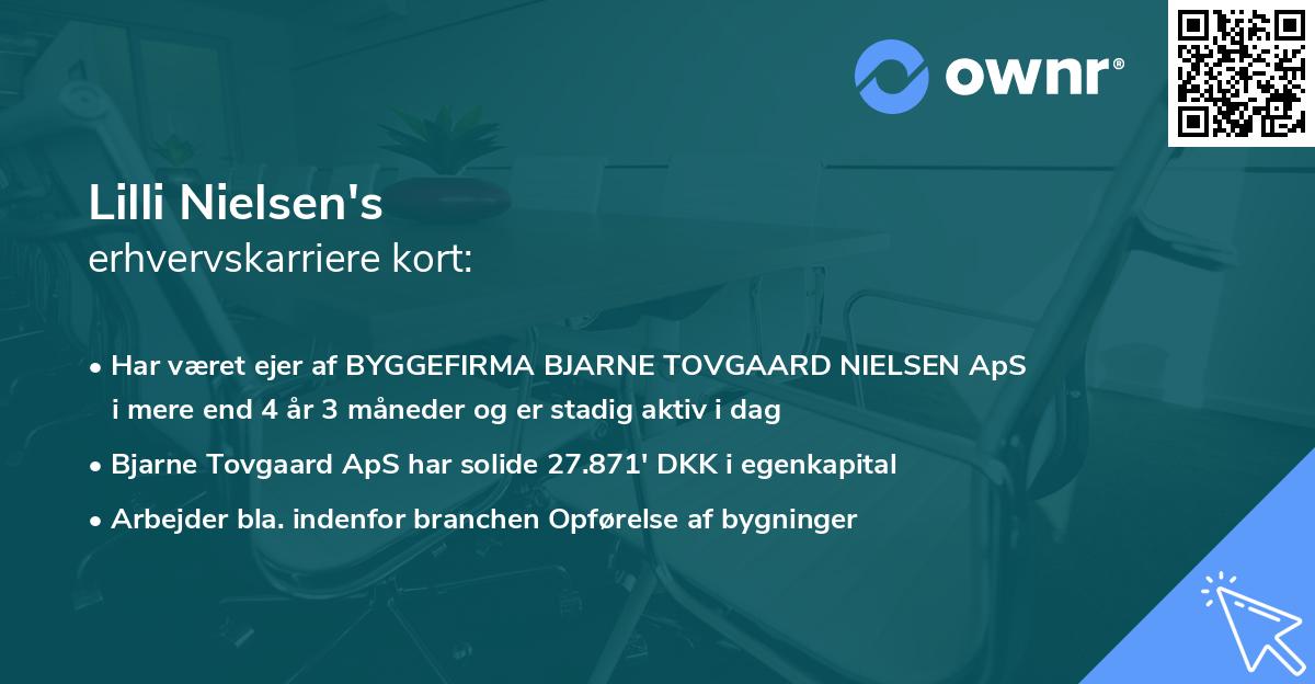 Lilli Nielsen's erhvervskarriere kort