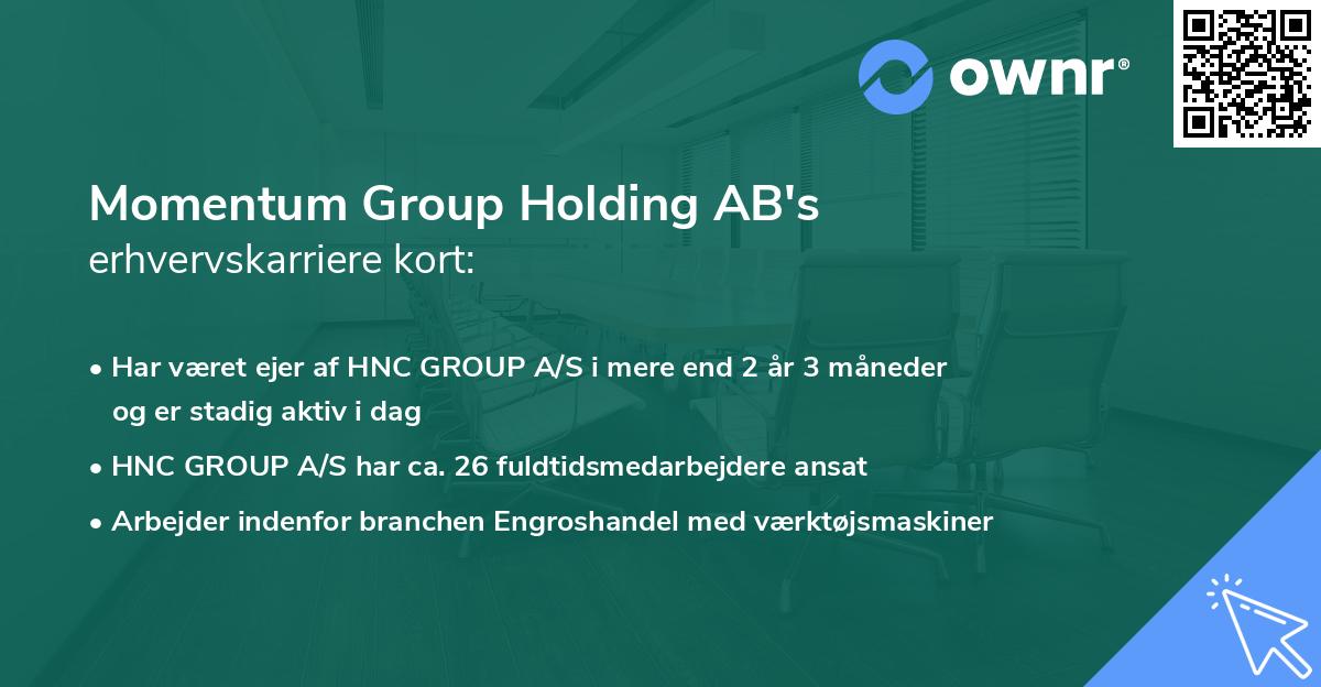 Momentum Group Holding AB's erhvervskarriere kort