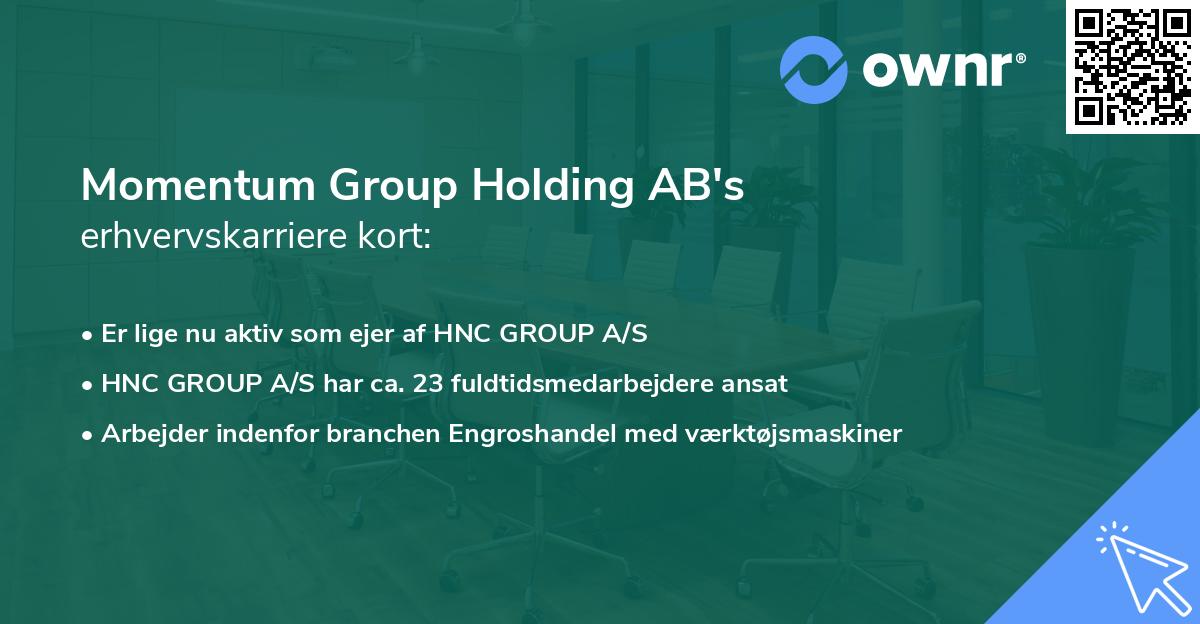 Momentum Group Holding AB's erhvervskarriere kort