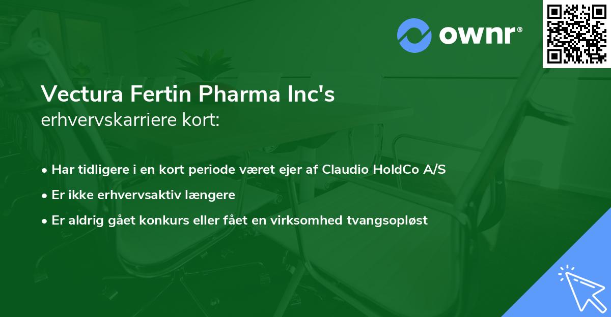 Vectura Fertin Pharma Inc's erhvervskarriere kort