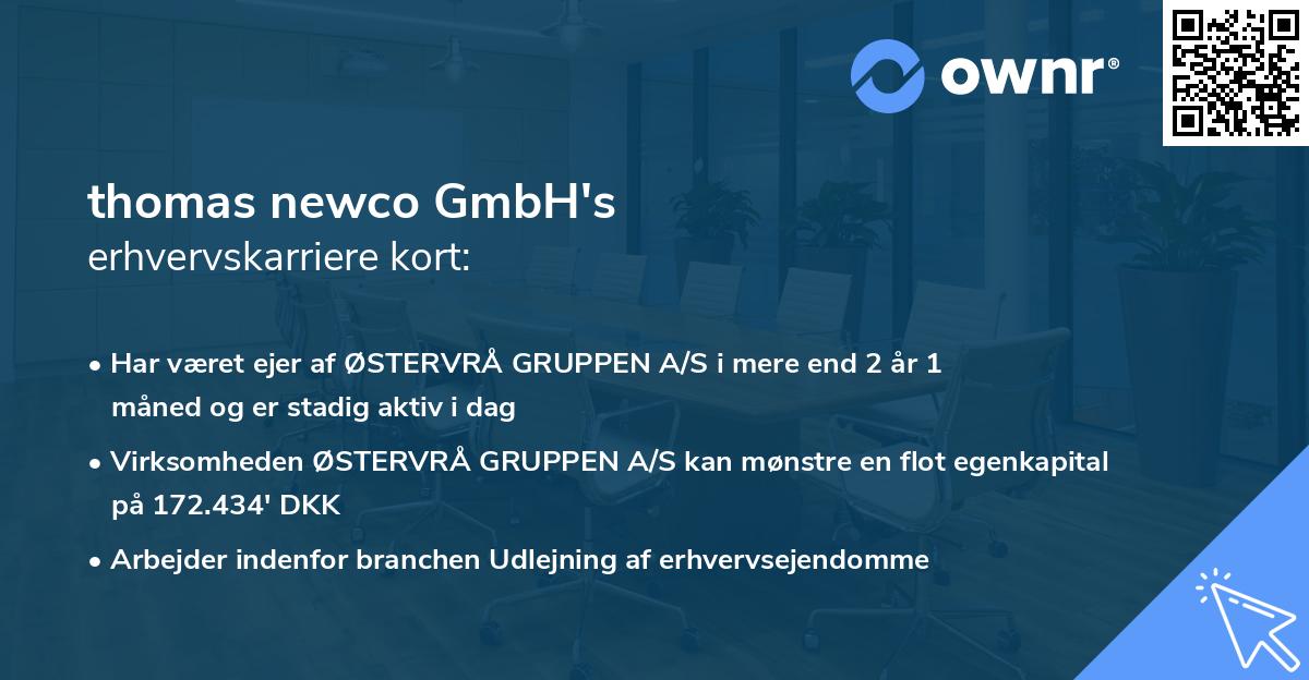 thomas newco GmbH's erhvervskarriere kort