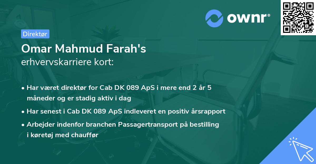 Omar Mahmud Farah's erhvervskarriere kort