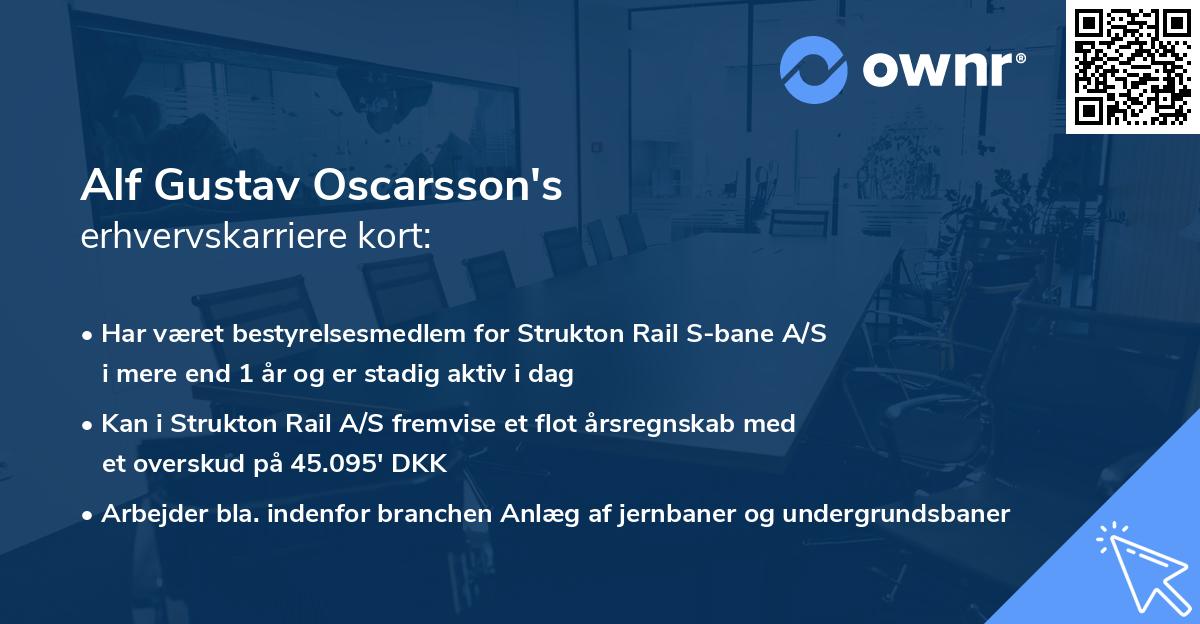 Alf Gustav Oscarsson's erhvervskarriere kort