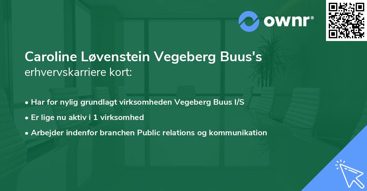 Caroline Løvenstein Vegeberg Buus's erhvervskarriere kort