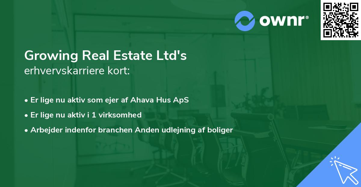 Growing Real Estate Ltd's erhvervskarriere kort