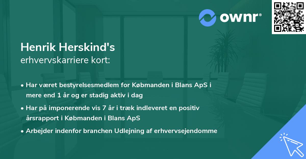 Henrik Herskind's erhvervskarriere kort