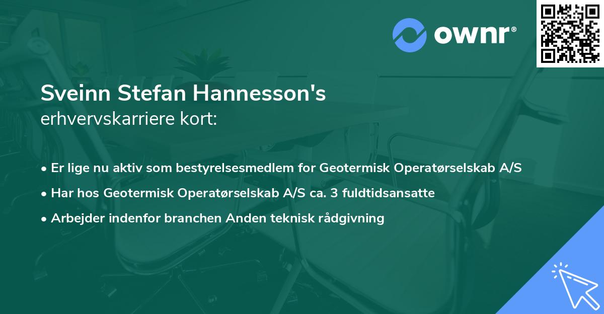 Sveinn Stefan Hannesson's erhvervskarriere kort
