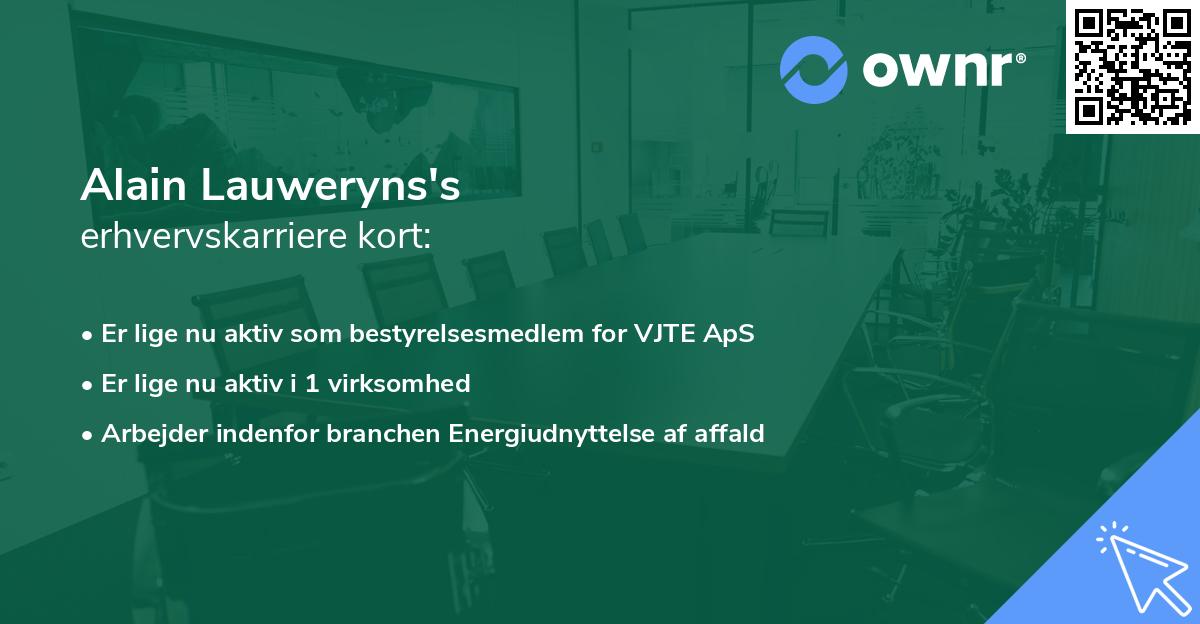 Alain Lauweryns's erhvervskarriere kort