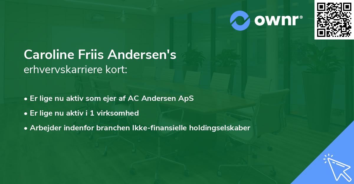 Caroline Friis Andersen's erhvervskarriere kort