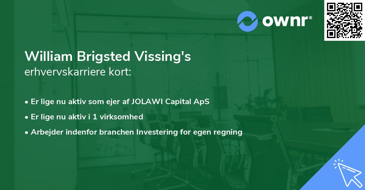 William Brigsted Vissing's erhvervskarriere kort