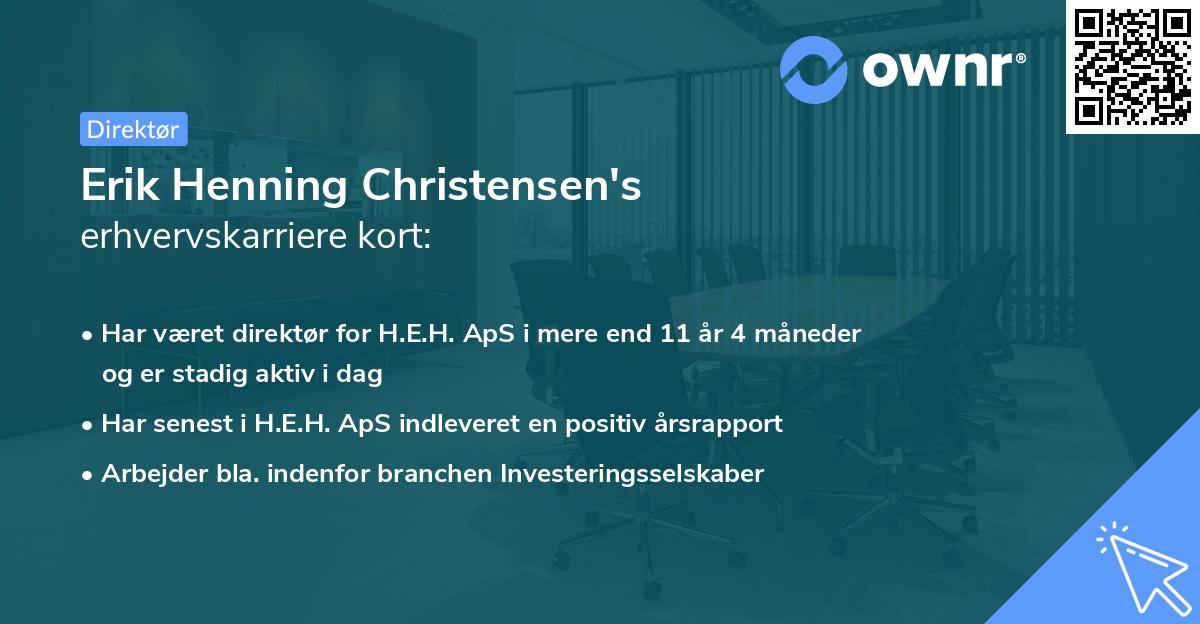 Erik Henning Christensen's erhvervskarriere kort