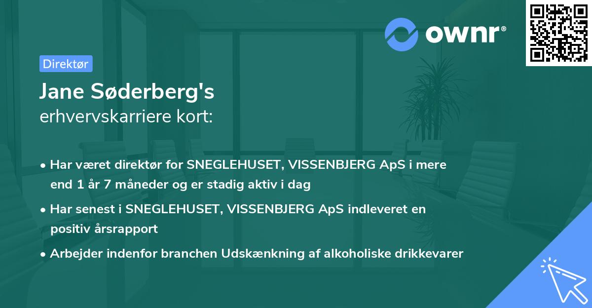Jane Søderberg's erhvervskarriere kort