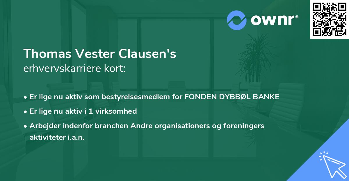 Thomas Vester Clausen's erhvervskarriere kort