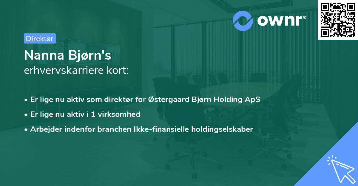 Nanna Bjørn's erhvervskarriere kort
