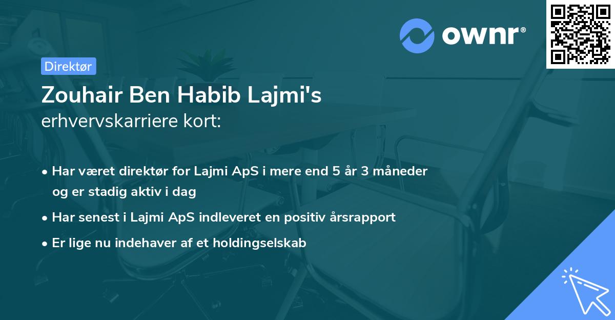 Zouhair Ben Habib Lajmi's erhvervskarriere kort