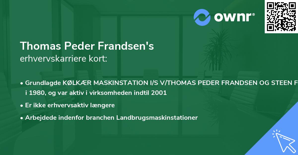 Thomas Peder Frandsen's erhvervskarriere kort