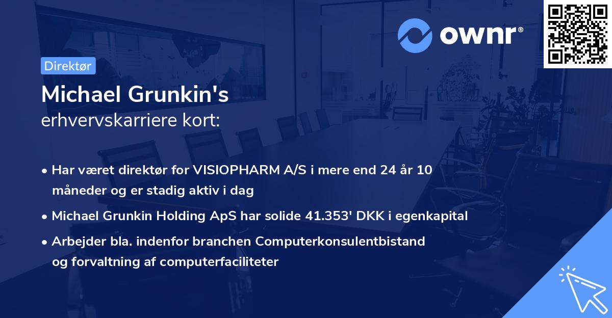 Michael Grunkin's erhvervskarriere kort