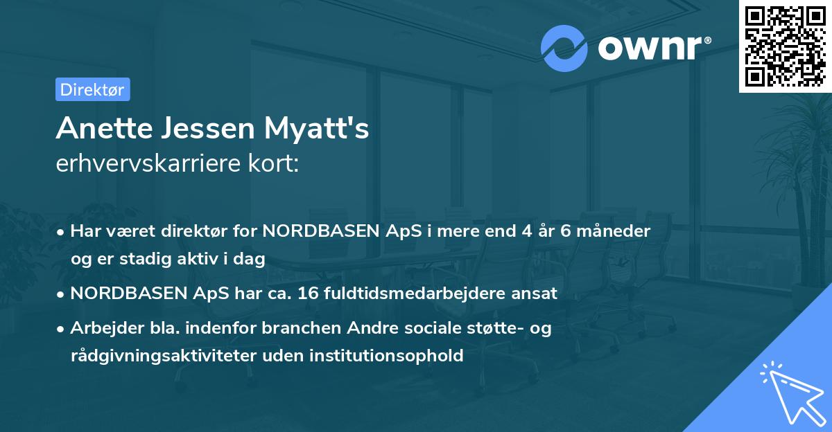 Anette Jessen Myatt's erhvervskarriere kort