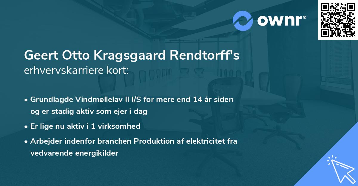 Geert Otto Kragsgaard Rendtorff's erhvervskarriere kort